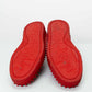 Christian Louboutin Red Pik Boat Spike Suede Slip-On Shoes