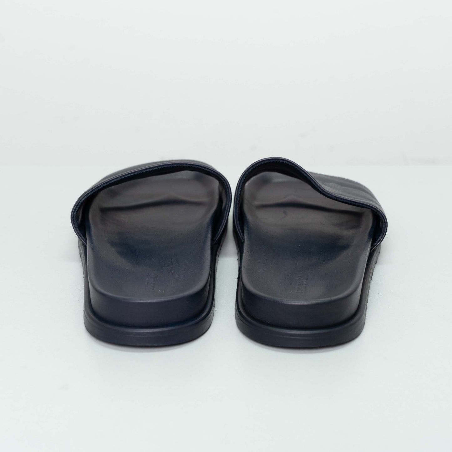 Hermes Biarritz Navy Mule in Calfskin Leather