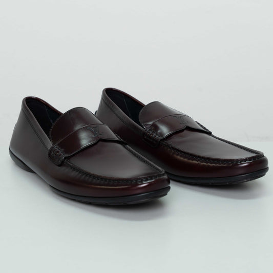 Louis Vuitton Dark Burgundy Leather Loafers