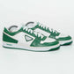 Prada Downtown Green & White Leather Sneakers