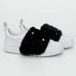 Valentino Garavani White Leather Mink Fur Strap Sneakers