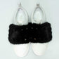 Valentino Garavani White Leather Mink Fur Strap Sneakers
