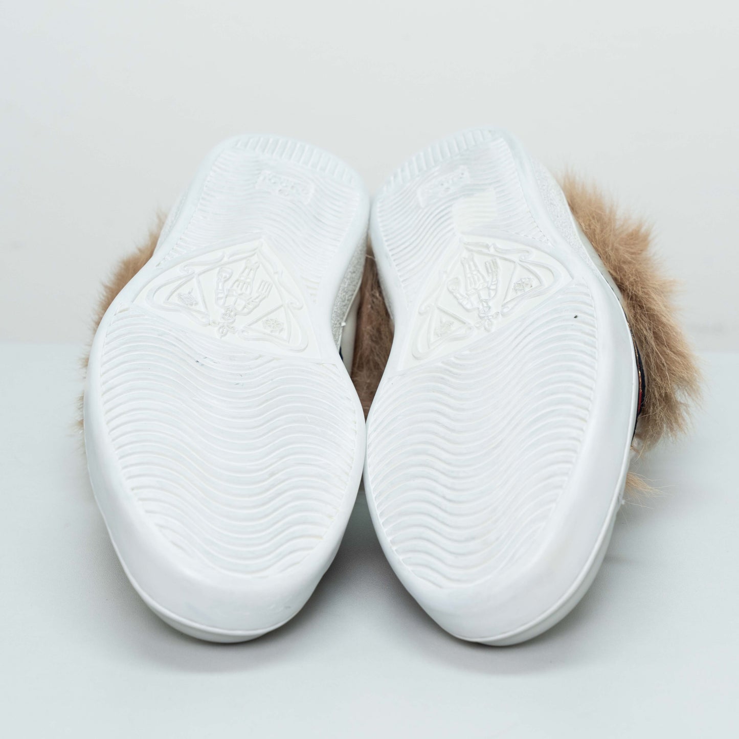 Gucci Ace Fur White Leather Bee Sneakers