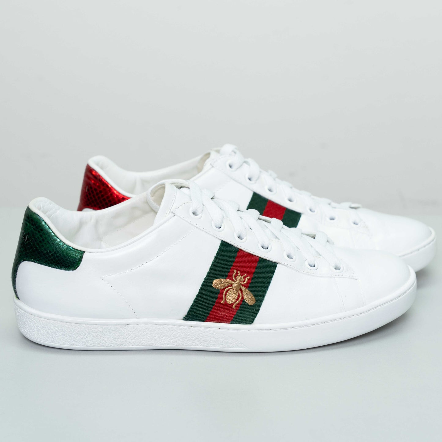 Gucci Low Top Ace Trainer with Bee White Sneakers