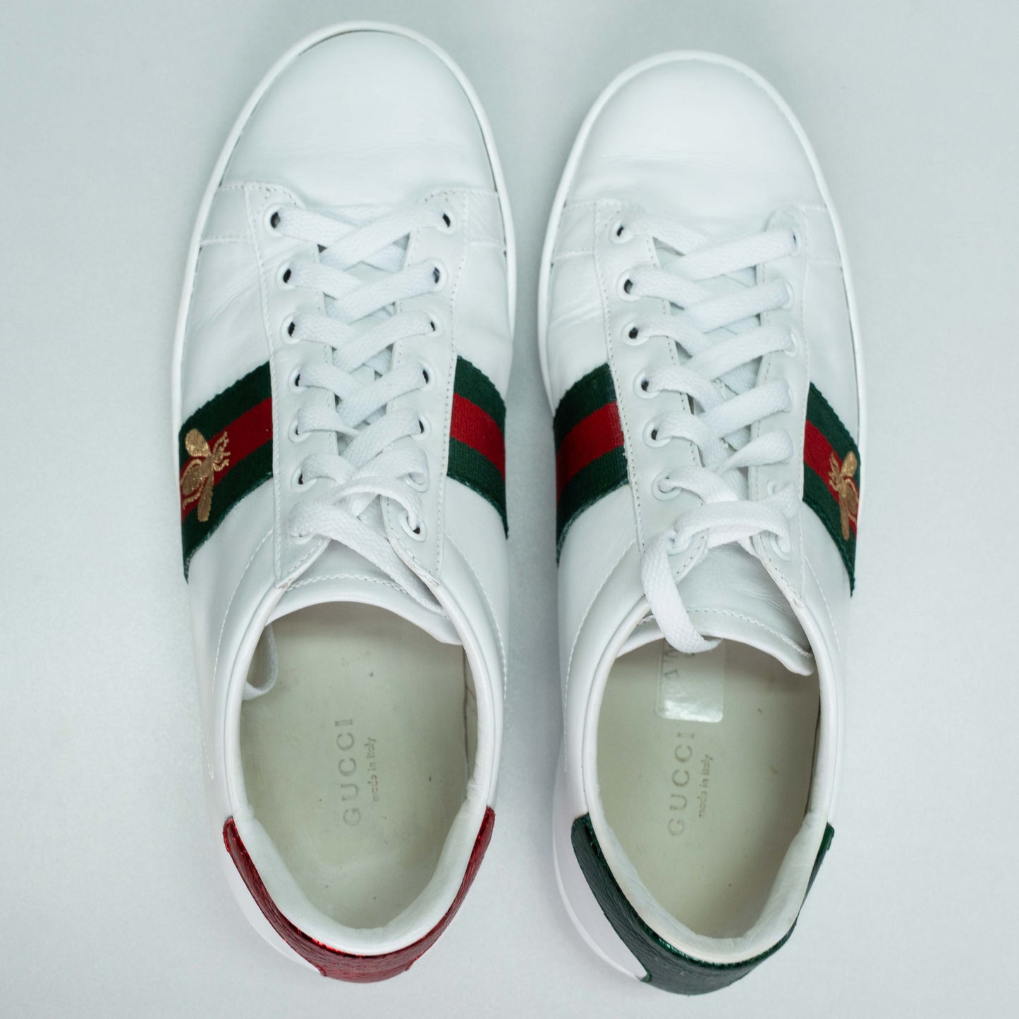 Gucci Low Top Ace Trainer with Bee White Sneakers