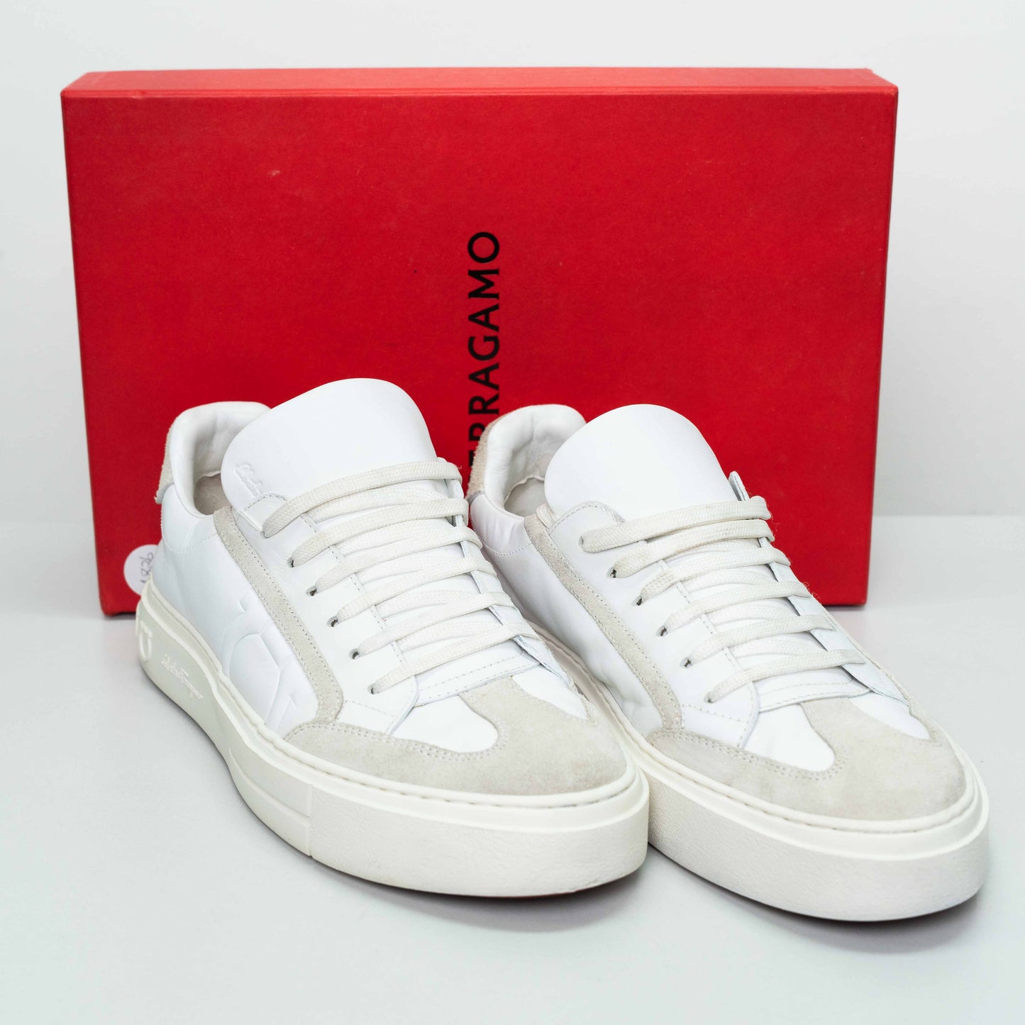 Salvatore Ferragamo White Low-Top Sneakers