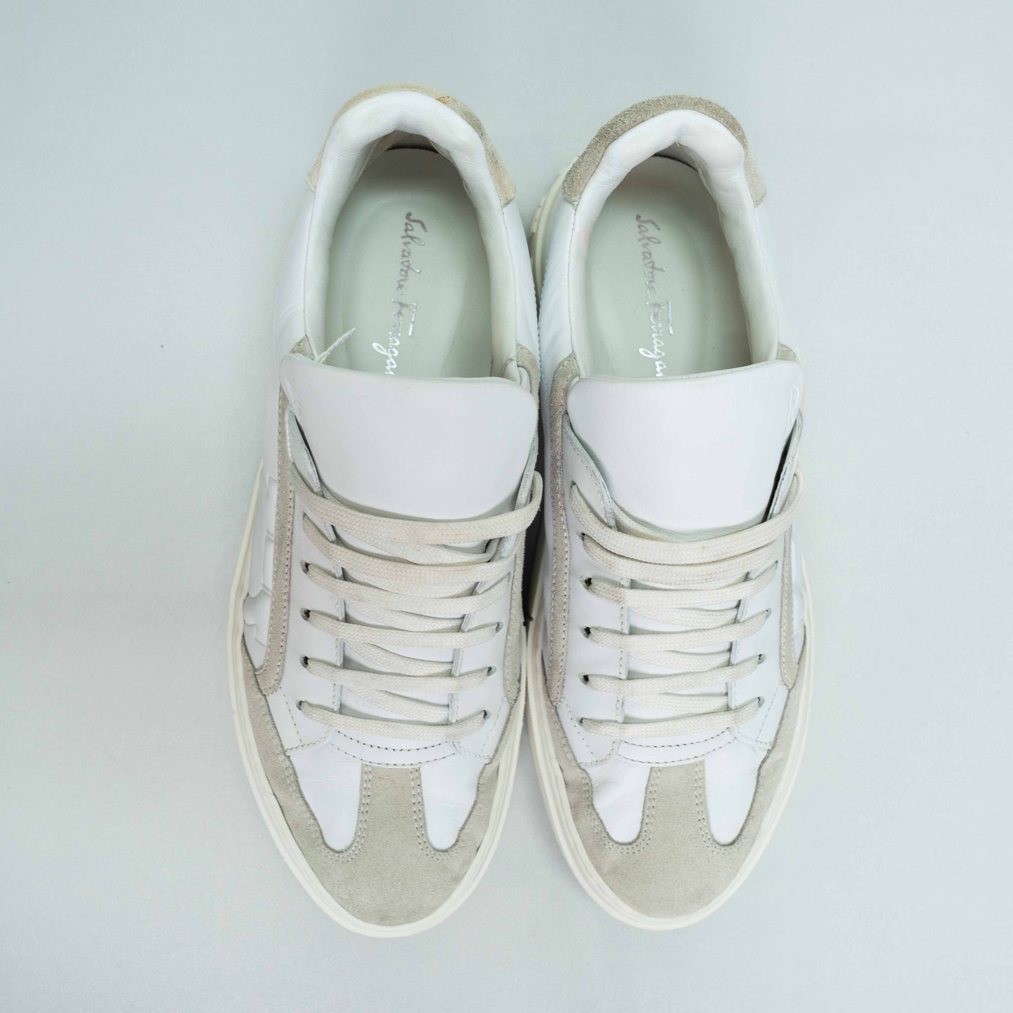 Salvatore Ferragamo White Low-Top Sneakers