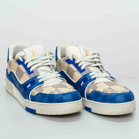Louis Vuitton Blue Trainer Calf Leather Sneakers