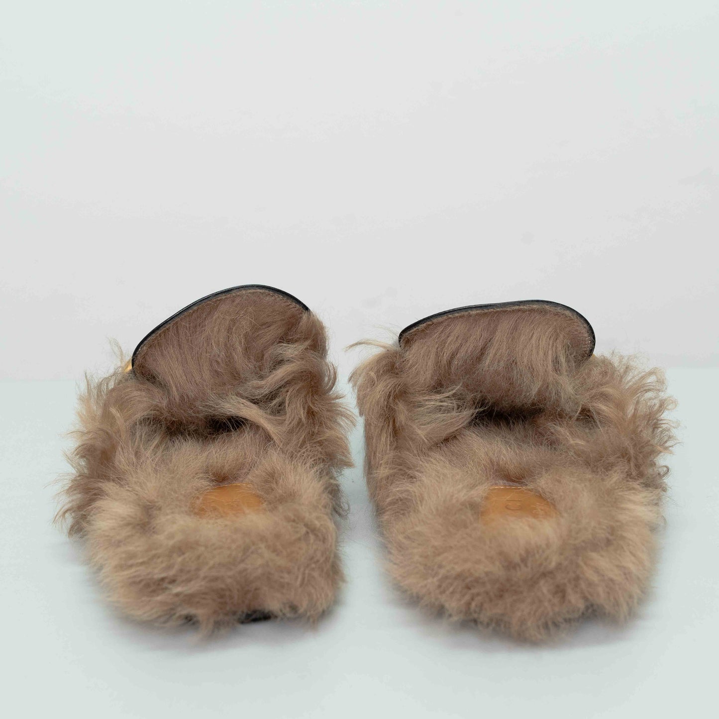 Gucci Princetown Black Leather Fur Mules