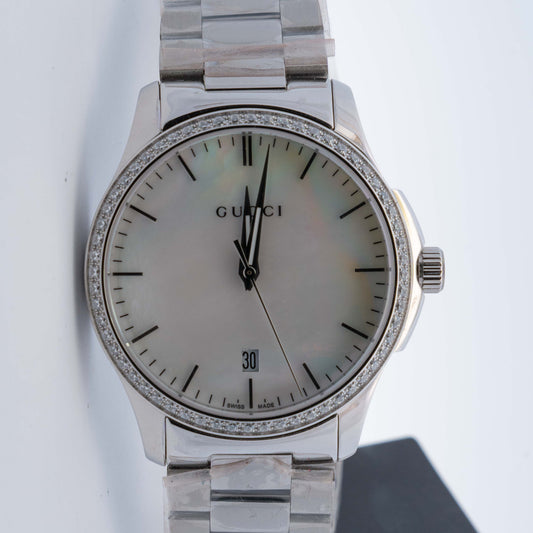 Gucci G-Timeless Diamond Bezel Watch