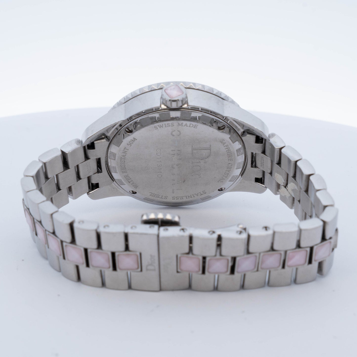 Dior Christal Pink Ceramic Diamond Bezel Watch