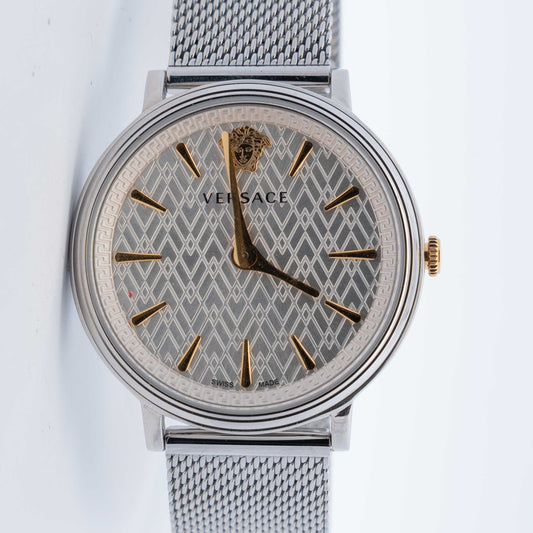 Versace Silver Quartz Watch