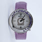 Salvatore Ferragamo Gancino Purple Amethyst Bezel Watch
