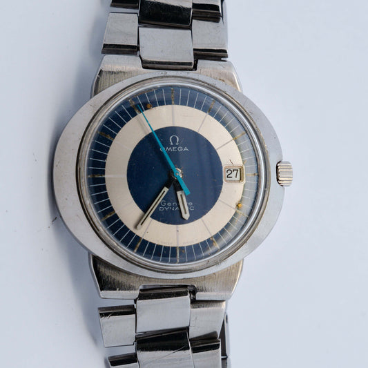 Omega Genève Dynamic Automatic Blue Bullseye Vintage 1970s Watch