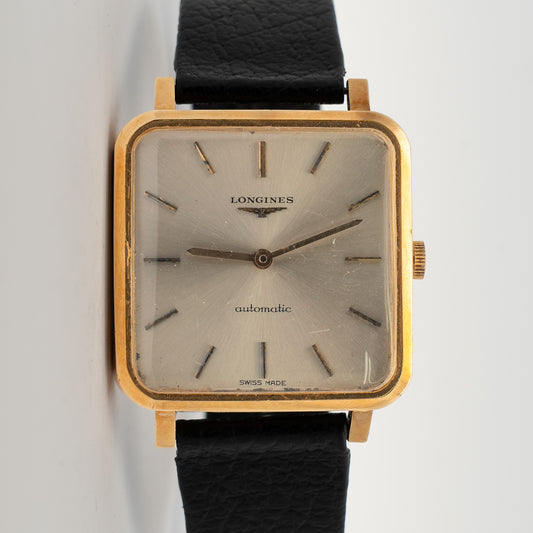 Longines 18ct Gold Square Automatic Vintage Watch