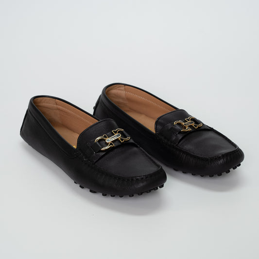 Salvatore Ferragamo Black Soft Gancini Loafers