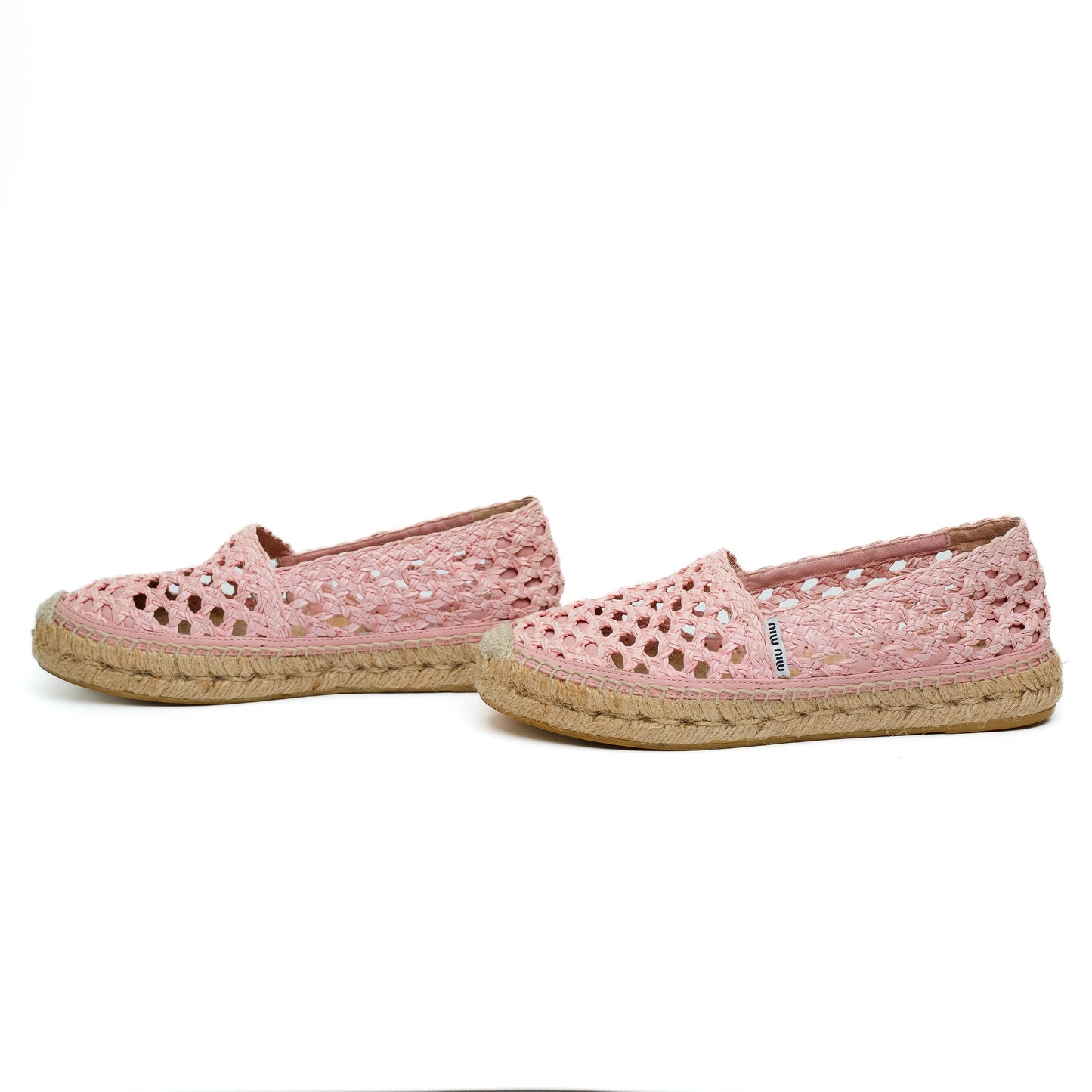 Miu Miu Pink Woven Espadrilles