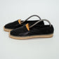 Saint Laurent Black Leather YSL Espadrilles