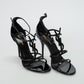 Saint Laurent Black Cassandra 100 Patent Sandals