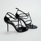 Saint Laurent Black Cassandra 100 Patent Sandals
