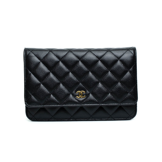 Chanel Black Caviar Wallet On Chain Bag