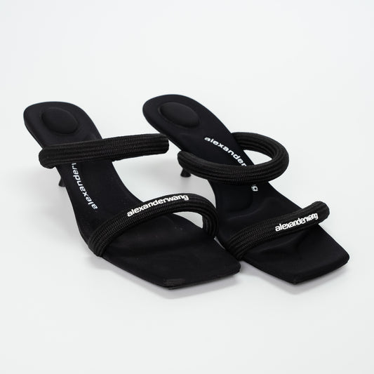 Alexander Wang Black Jessie Tubular Webbing Sandals