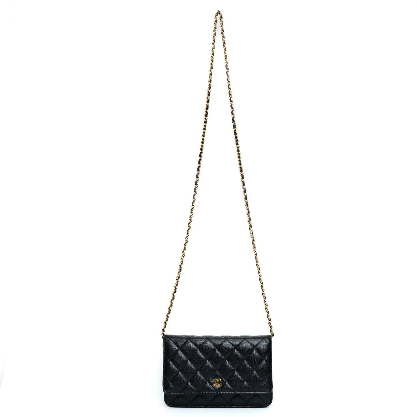 Chanel Black Caviar Wallet On Chain Bag