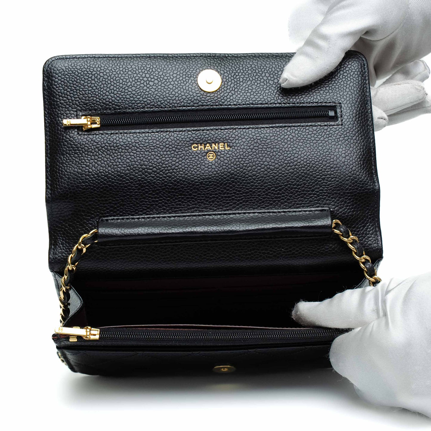 Chanel Black Caviar Wallet On Chain Bag