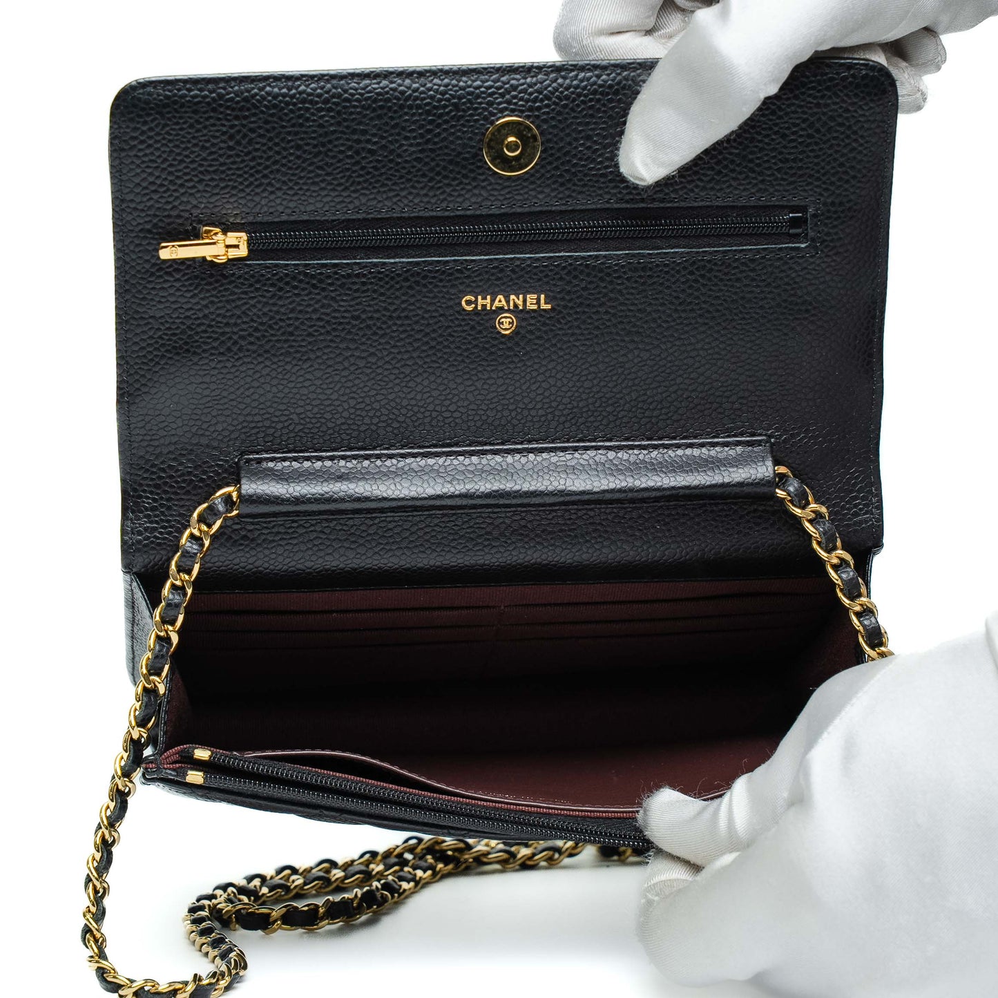 Chanel Black Caviar Wallet On Chain Bag