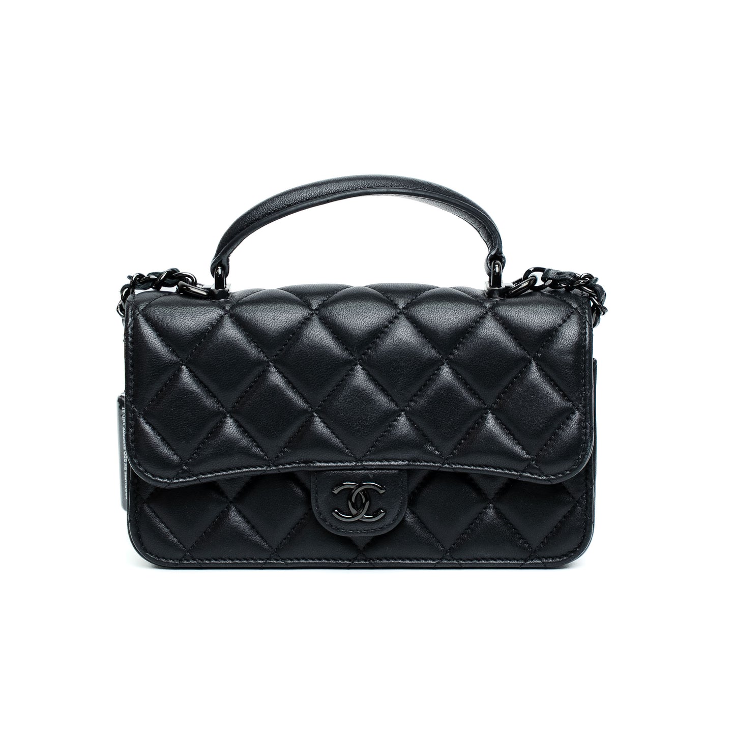 Chanel So Black Quilted Lambskin Phone Holder