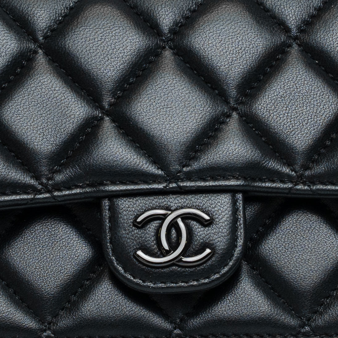 Chanel So Black Quilted Lambskin Phone Holder