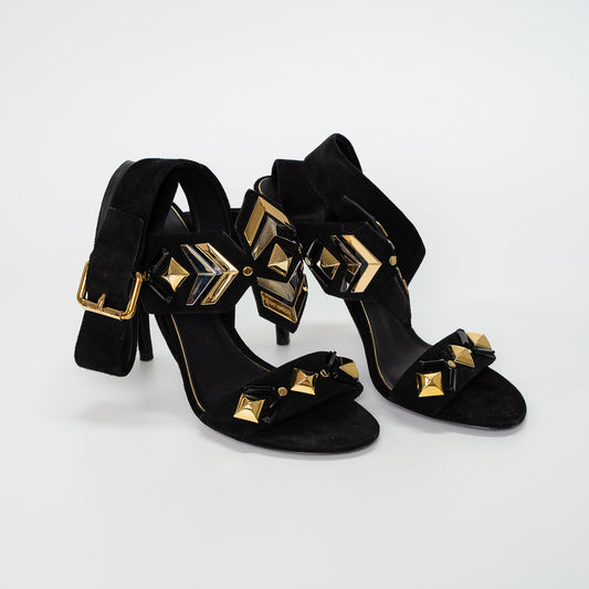 Louis Vuitton Black Suede Limited Edition “Shocking” Sandals