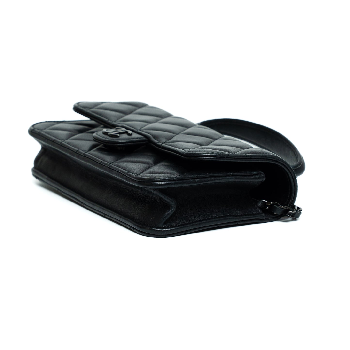 Chanel So Black Quilted Lambskin Phone Holder