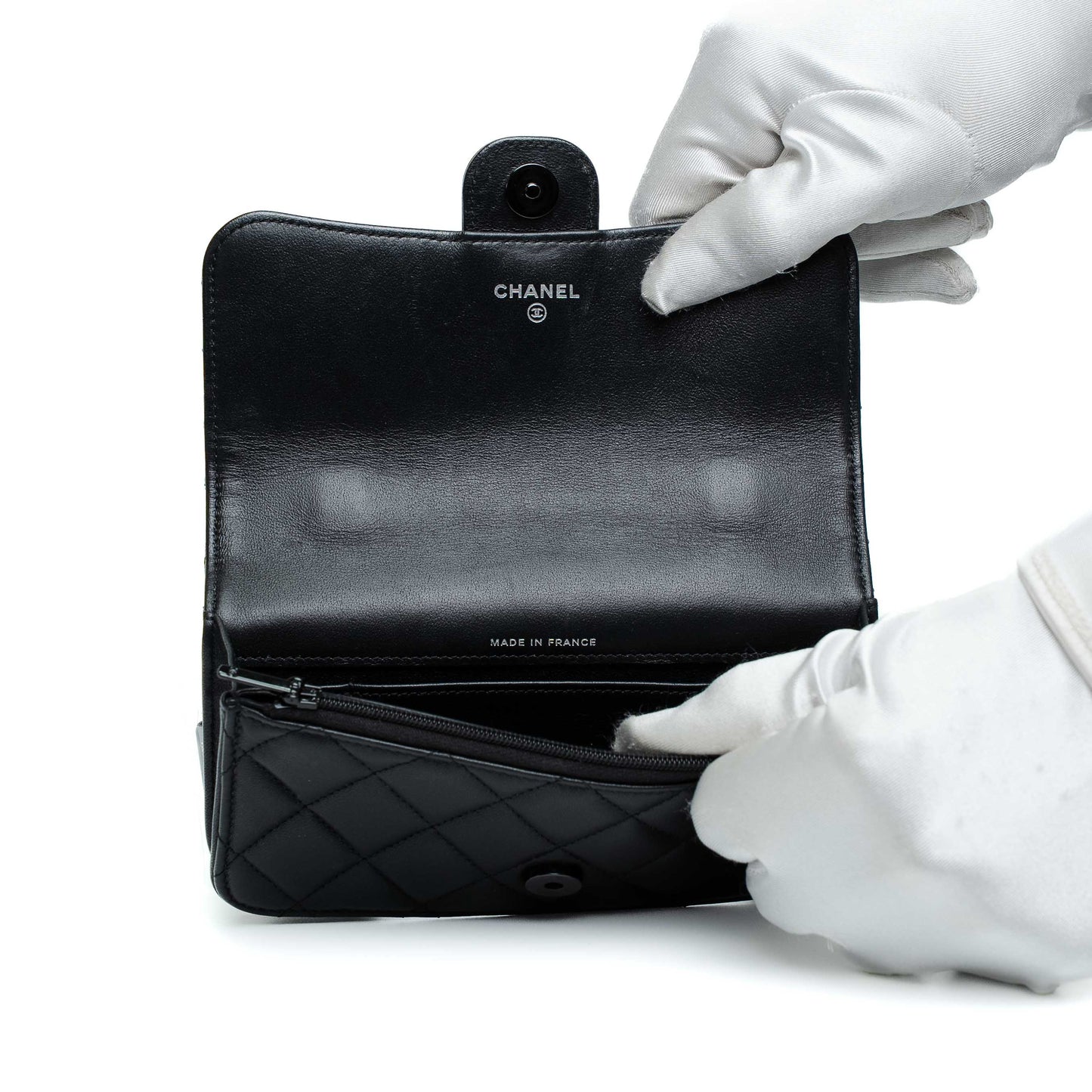 Chanel So Black Quilted Lambskin Phone Holder