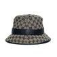 Gucci GG Canvas Blue Leather Bucket Hat