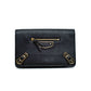 Balenciaga Metallic Edge Black Leather Chain Wallet