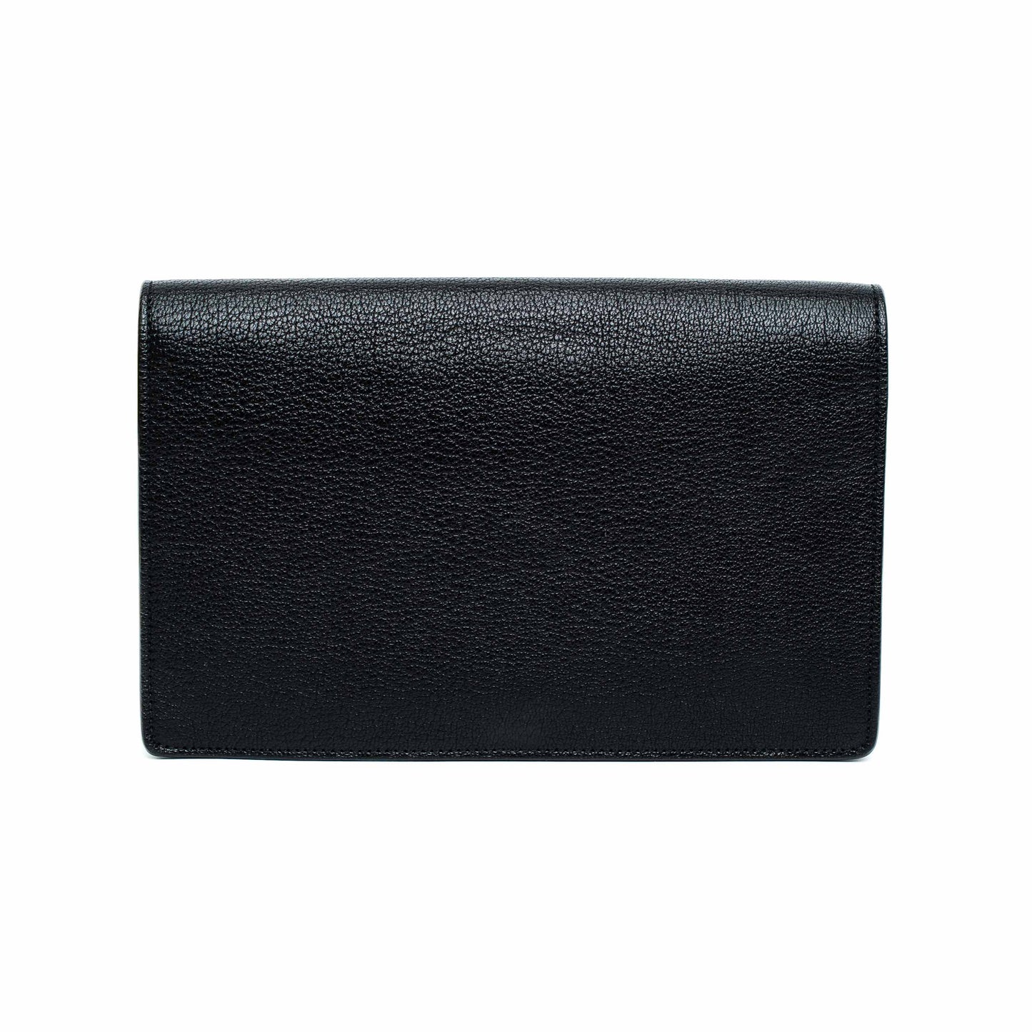 Balenciaga Metallic Edge Black Leather Chain Wallet