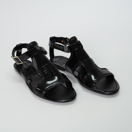 Givenchy Black Rubber Gladiator Sandals