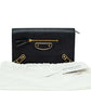 Balenciaga Metallic Edge Black Leather Chain Wallet