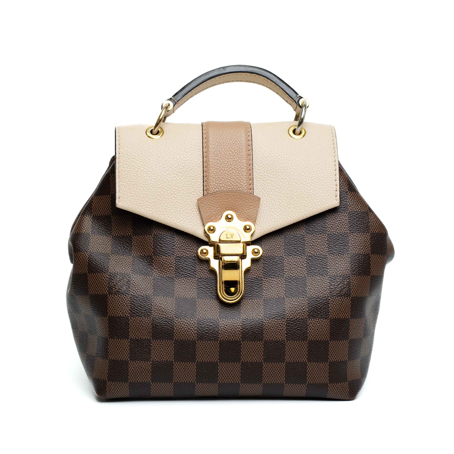 Louis Vuitton Damier Ebene Leather Backpack Bag