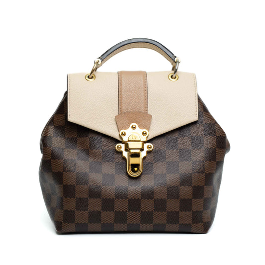 Louis Vuitton Damier Ebene Leather Backpack Bag