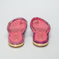 Chanel Raffia Lambskin Woven Chain CC Toe Ring Sandals