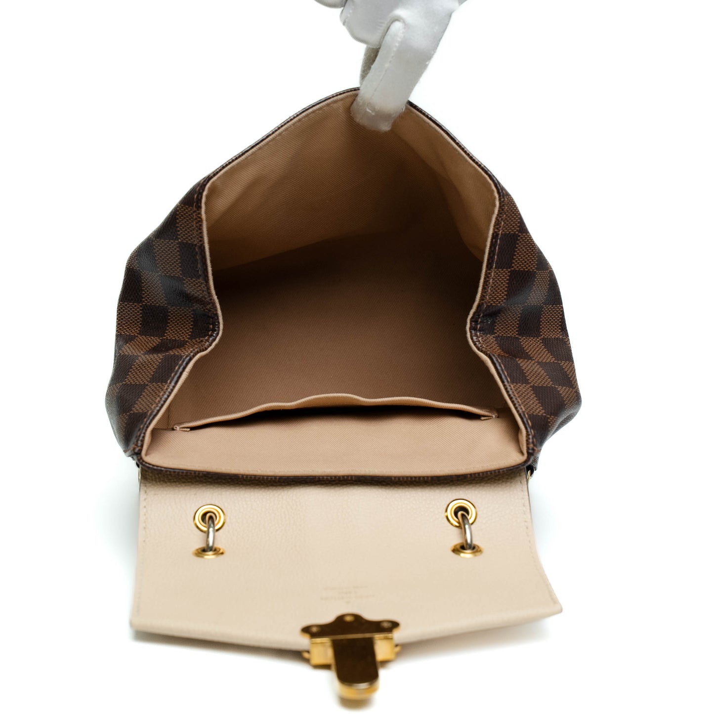Louis Vuitton Damier Ebene Leather Backpack Bag