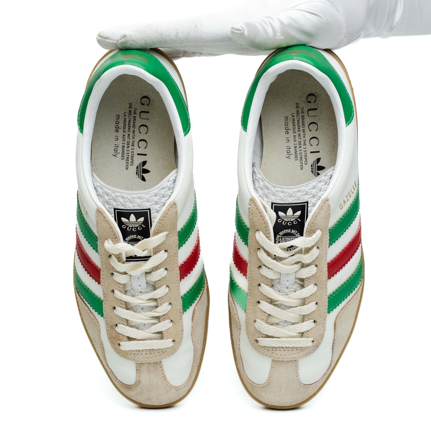 Gucci x Adidas Gazelle White Sneakers