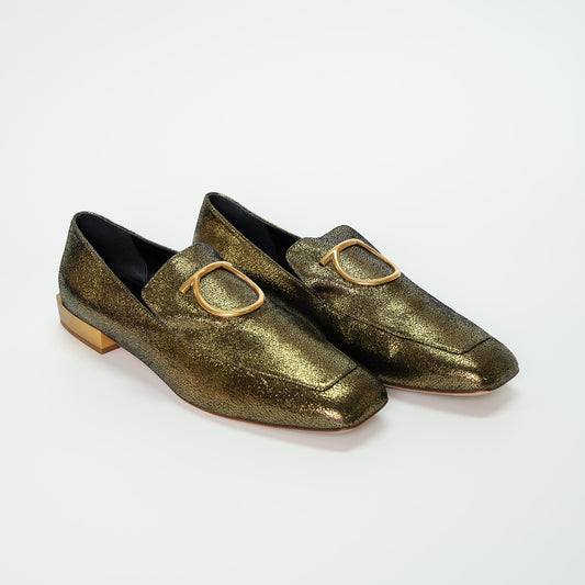 Salvatore Ferragamo Oro Lamb Land Loafers