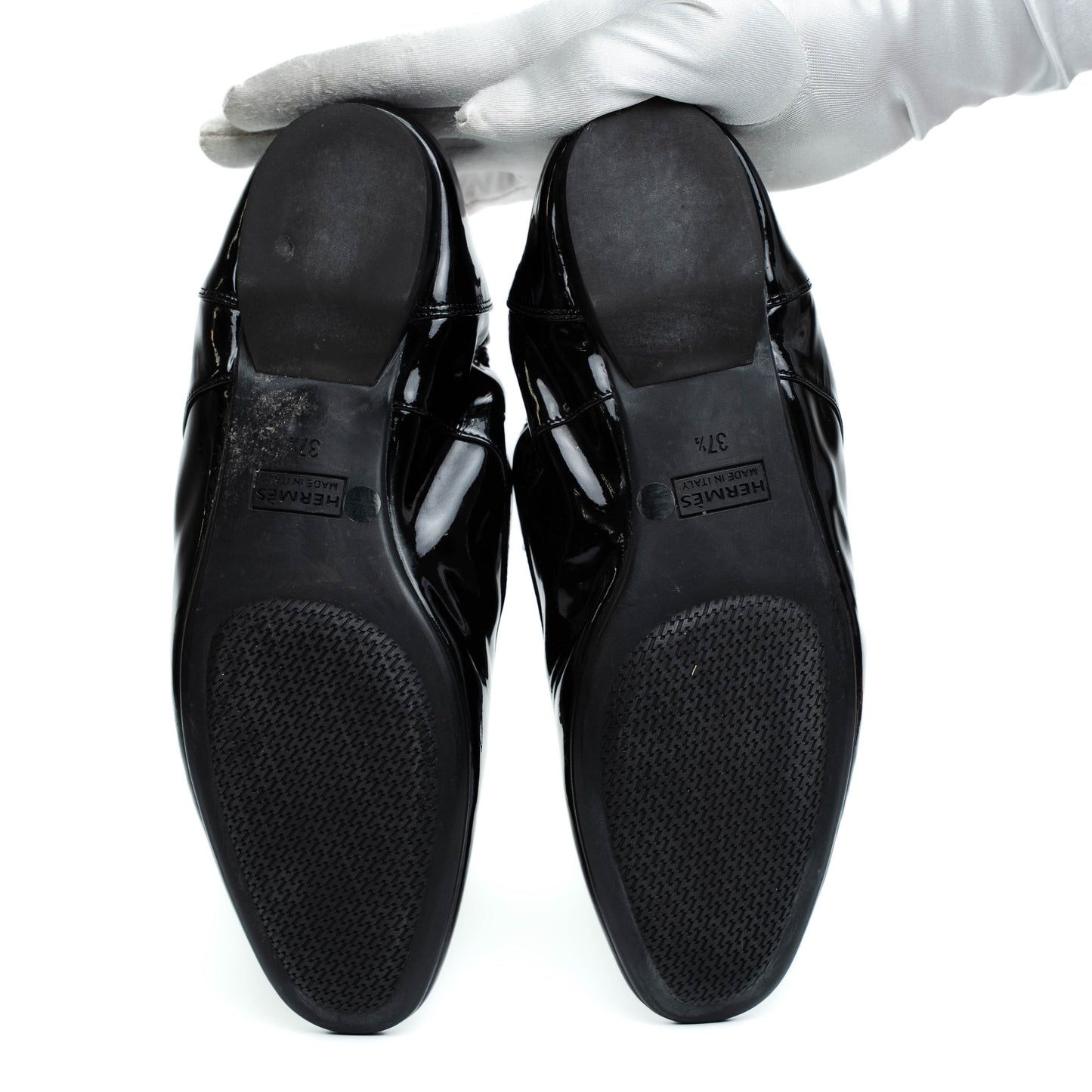 Hermes Black Patent Leather Flats