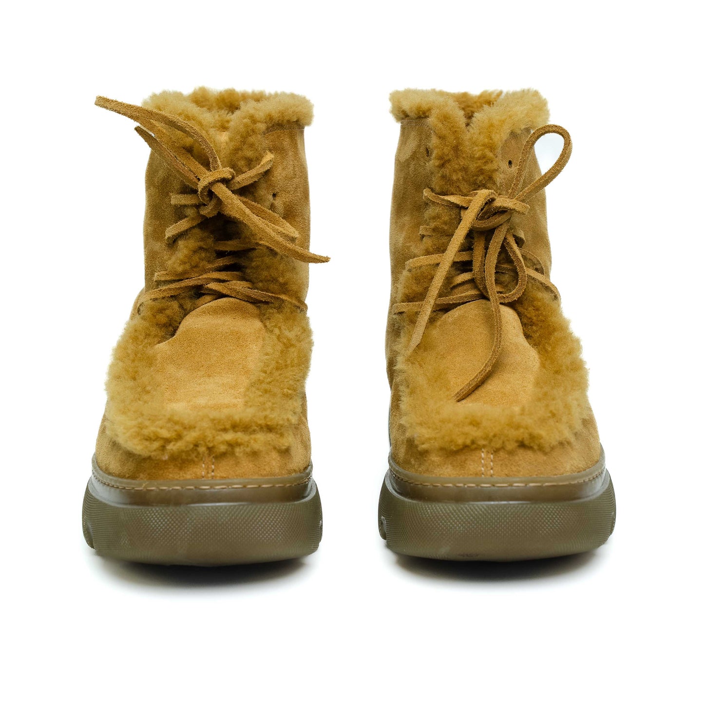 Burberry Shearling Lace-Up Boots