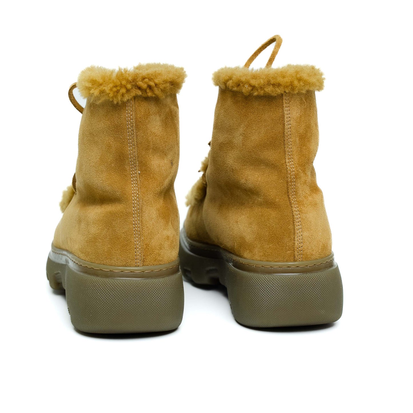 Burberry Shearling Lace-Up Boots