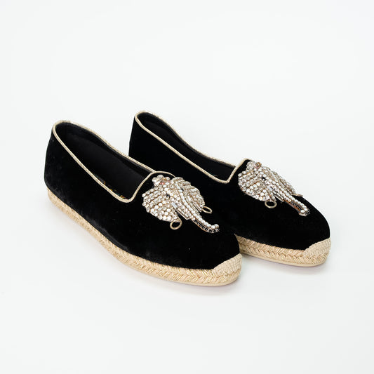 Christian Louboutin Elephant Velvet Espadrilles