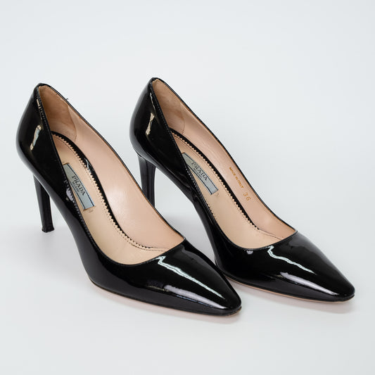Prada Black Patent Leather Heels